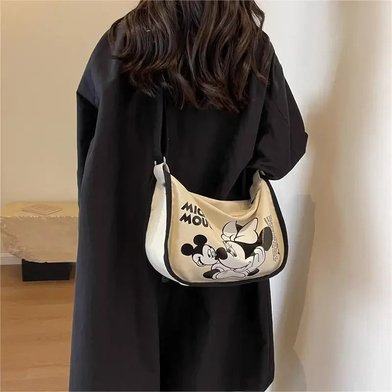 Disney Mickey Mouse Canvas Tote Bag | Large Capacity Shoulder & Crossbody Hobo Luxegan