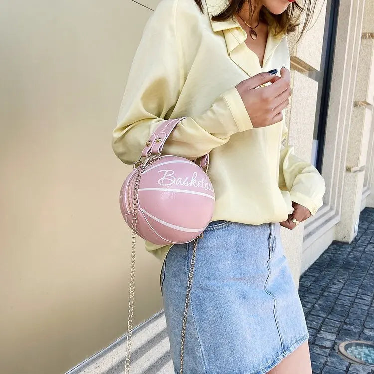 Hot Selling Ladies Spherical Bag | Personality Basketball Bag & New Shoulder Messenger Bag (Korean Round Bag Women's Bag) Luxegan