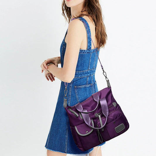 Women's Multifunctional Bag | Large Capacity Casual Shopping Handbag & Waterproof Nylon Crossbody Shoulder Bag Luxegan