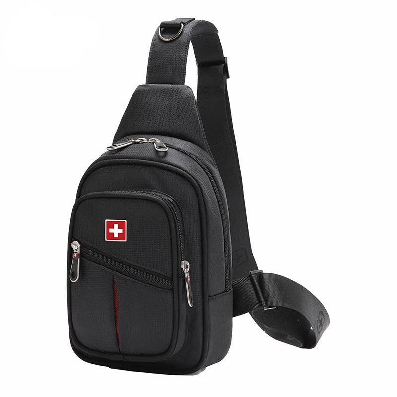 Men's Outdoor Leisure Waterproof Chest Bag | Sophisticated "Large Space Box" Silhouette | Practical Durable Oxford Sling Bag | "Dignified" High-Performance Casual Essential for Radiant Versatile Styling Luxegan