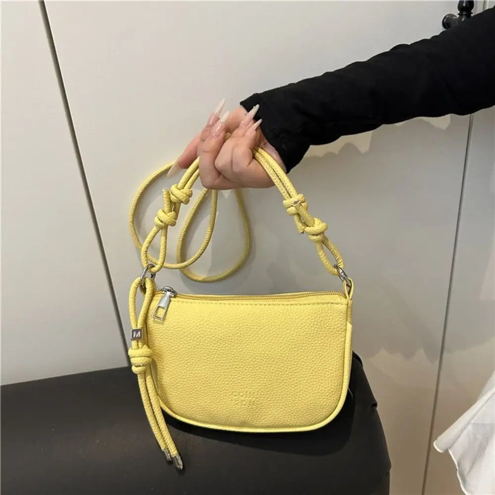 PU Leather Solid Casual Tote | Soft Exquisite Mini Commuting Crossbody Bag Luxegan