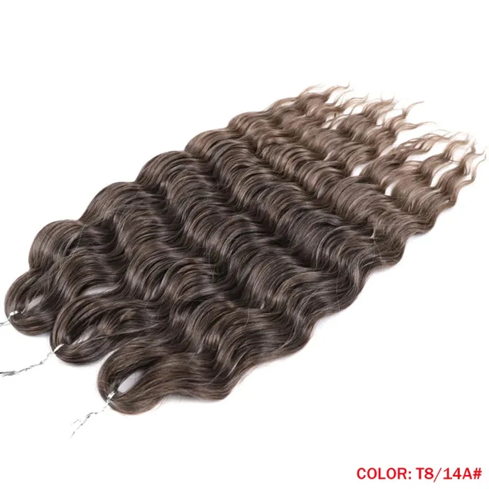 Synthetic Anna Curl Water Wave Crochet Braiding Hair – 24 Inch | 300g | 60 Strands | 88 Ombre & - view 31