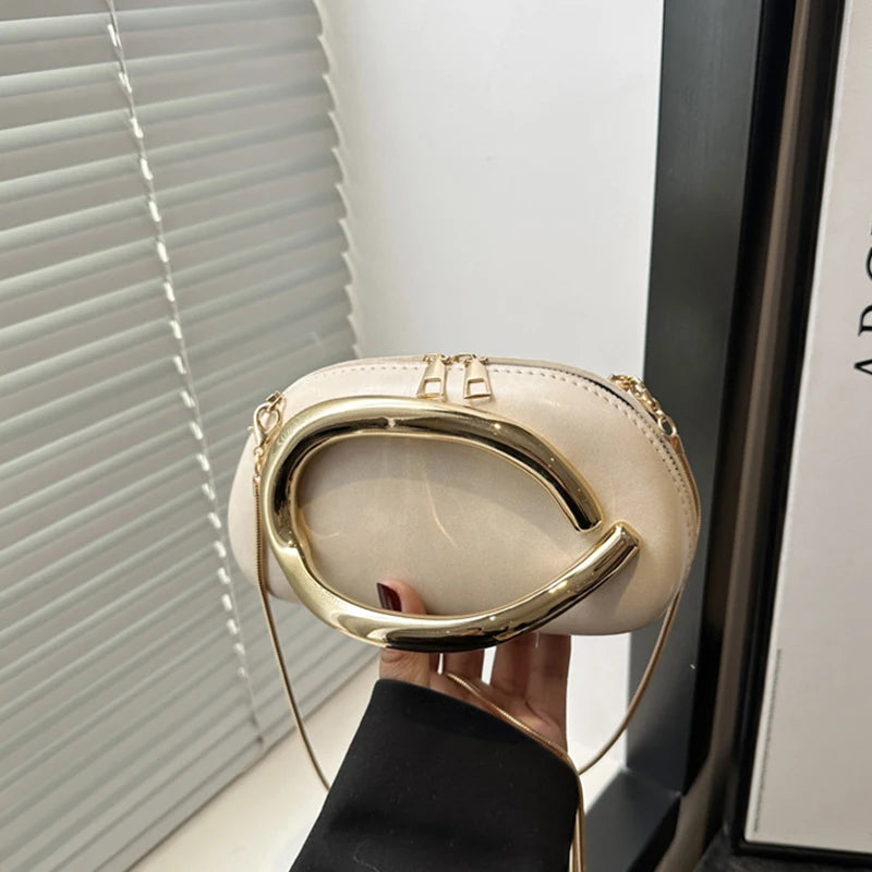 Z Style Luxury Box Clutch | Special-shaped Metal Chain Shoulder Bag Luxegan