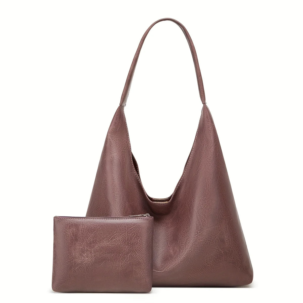 PU Leather Casual Retro Simple Large Bag | Acrylic Lined Hasp Closure Tote Luxegan