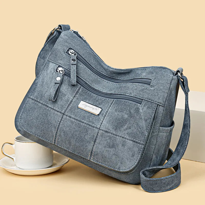 Multi-Functional Canvas-Style Shoulder Bag | Sophisticated Vintage Pillow Handbag | Large Capacity Commuter Crossbody | "Dignified" Soft PU Purse for Versatile Daily Styling Luxegan