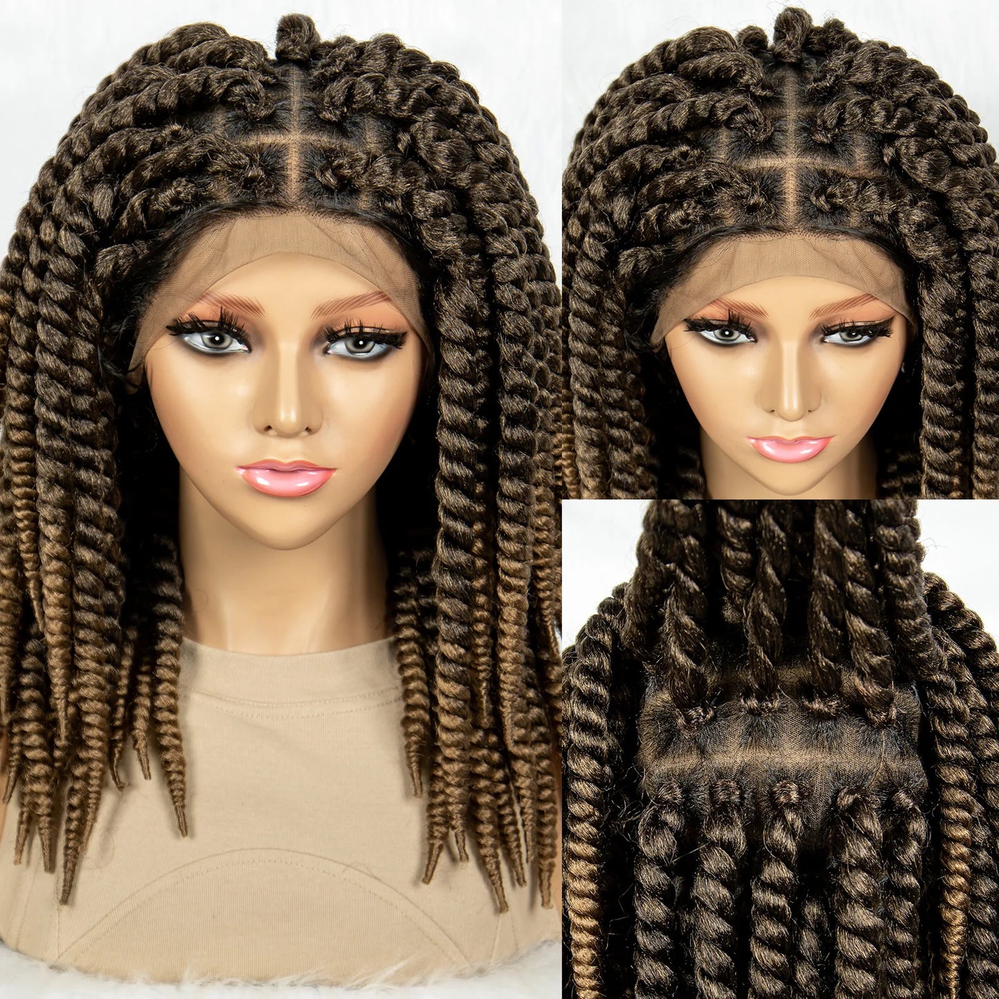 Kima Box Braids Full Lace Wig | Crochet Havana & Mambo Twists with Baby Hair Luxegan
