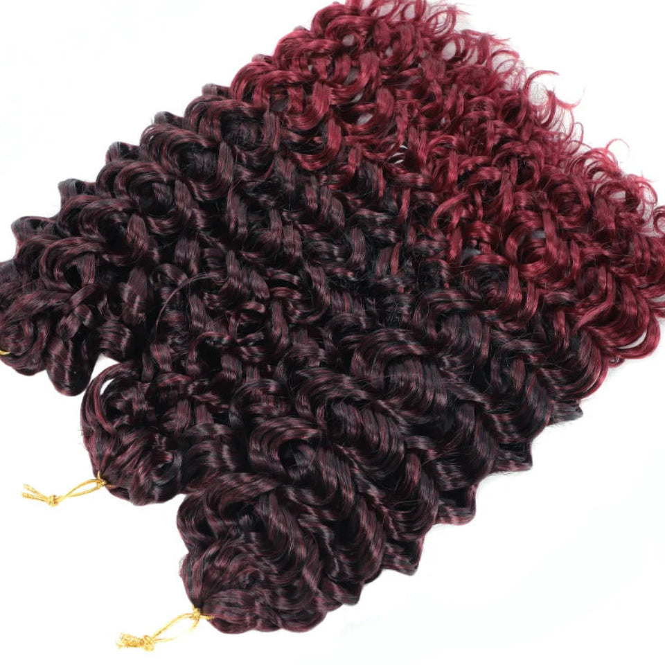 14–22 Inch Synthetic Deep Wave Crochet Hair | Afro Curl Braiding Extensions Luxegan