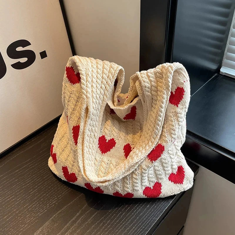 Casual Knitted Cotton Tote | Soft, Large Capacity Summer Bag Luxegan