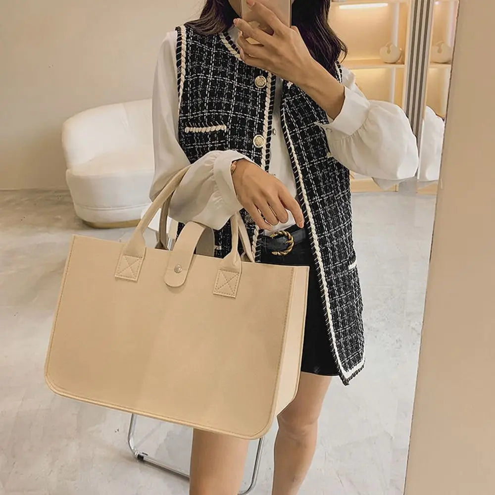 Large Capacity Felt Shoulder Bag Portable Storage Organizer Felt Messenger Bag | Toy Sundries Crossbody Handbag Women Luxegan