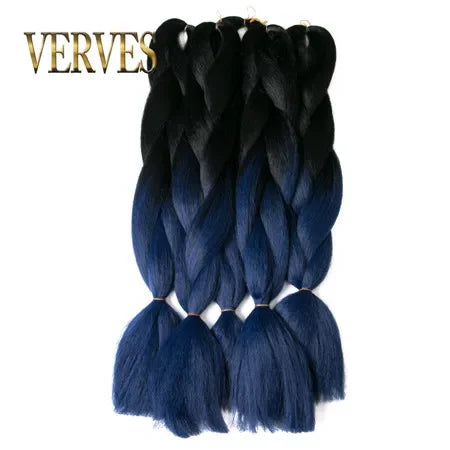 Synthetic Jumbo Braid Kanekalon Braiding Hair 24in | Ombre & Solid Colors | 100g