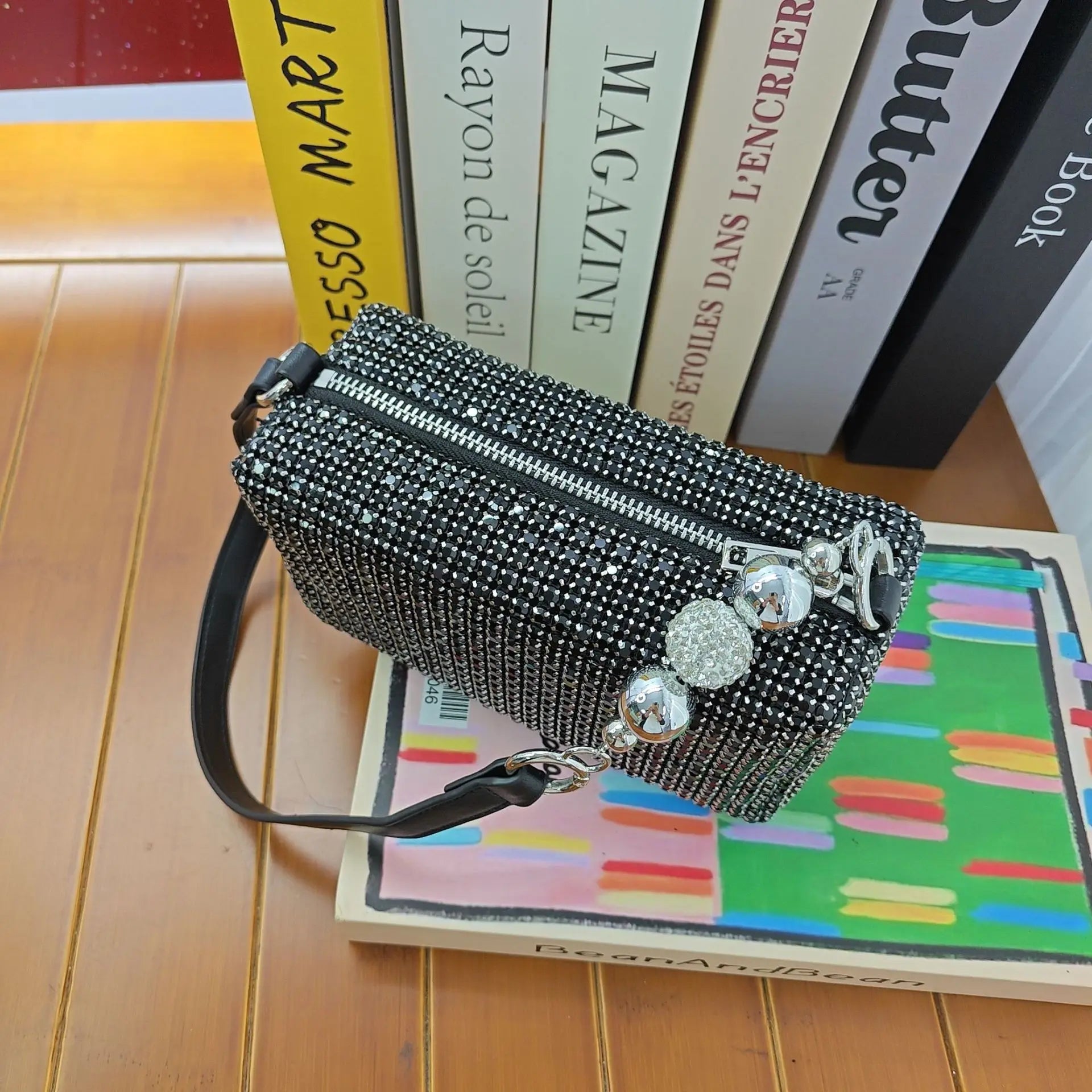 Super A Rhinestone Light Luxury Bag | Women's Summer High-End Texture Messenger & Portable Dinner Bag (Shiny Full Diamond Crossbody) Luxegan