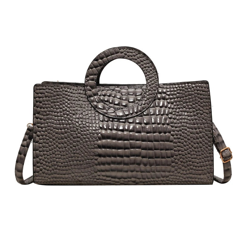 Luxury Crocodile Pattern Women's Handbag | Fashion Shoulder & Crossbody Bag (Famous Brand Designer PU Leather, Large Capacity) Luxegan