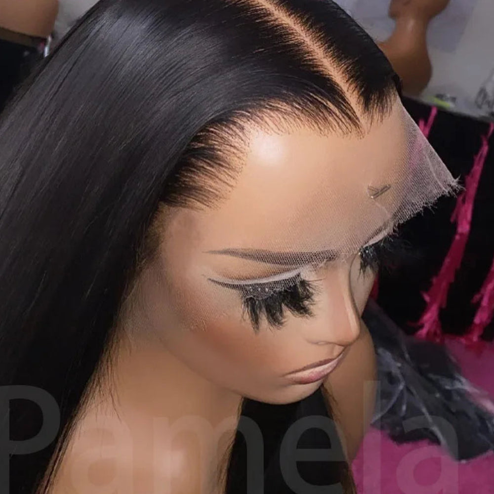 100% HD Transparent Lace Frontal Wig | Sophisticated "Bone Straight" Silhouette | Pre-Plucked 13x6 HD Full Lace Front Human Hair Wig | "Dignified" High-Performance Brazilian Remy Essential for Radiant Versatile Styling Luxegan