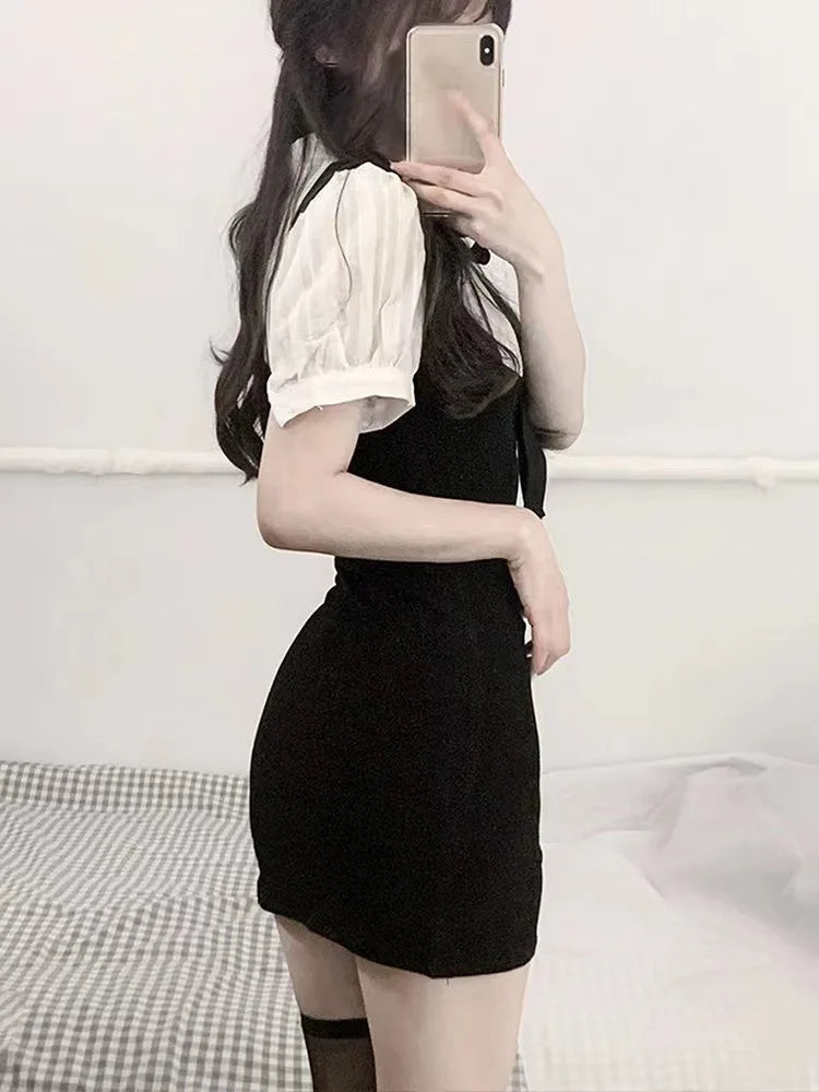 Solid Preppy Polo Collar Short Sleeve Loose A-Line Knee-Length Dress with Button Detail – Cotton-Polyester Blend, Natural Waist, Spring/Summer Luxegan