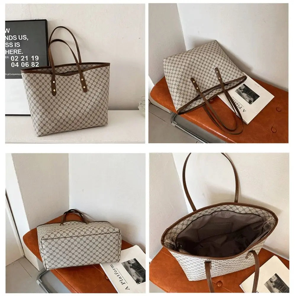 Classic Design Baguette Tote | Large Capacity Commuting Handbag Luxegan