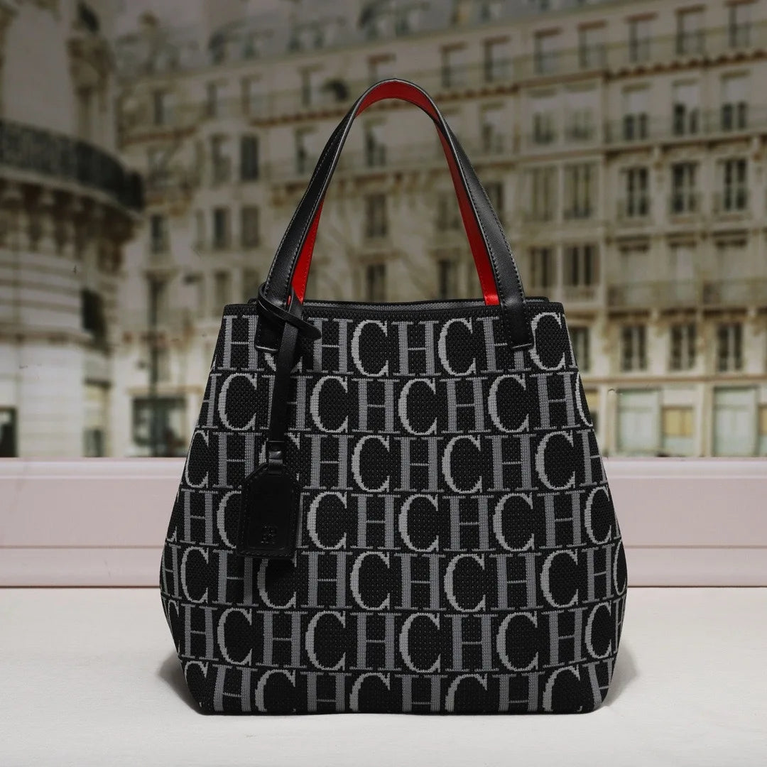 Women’s Large Capacity Fashion Tote Bag | Classic Solid Color High-Quality Shoulder Bag | CH Luxury Brand Inspired Shopping Handbag | Versatile Large Daily Tote (Model 230917) Luxegan