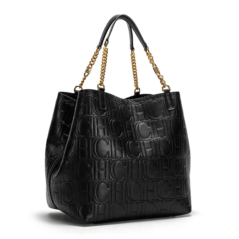 Retro Solid Bucket Bag | Soft PU Leather Large Capacity Handbag Luxegan