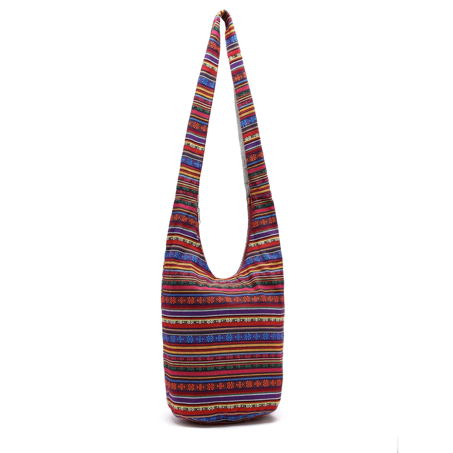 Boho Ethnic Bucket Bag | Casual Striped Crossbody Shoulder Bag Luxegan