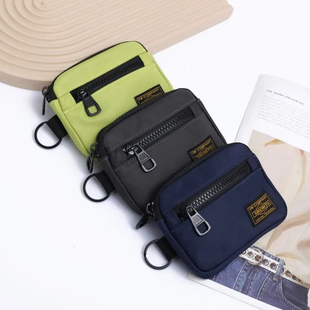 Oxford Cloth Casual Short Wallet | Zipper Coin Purse & Key Holder Luxegan