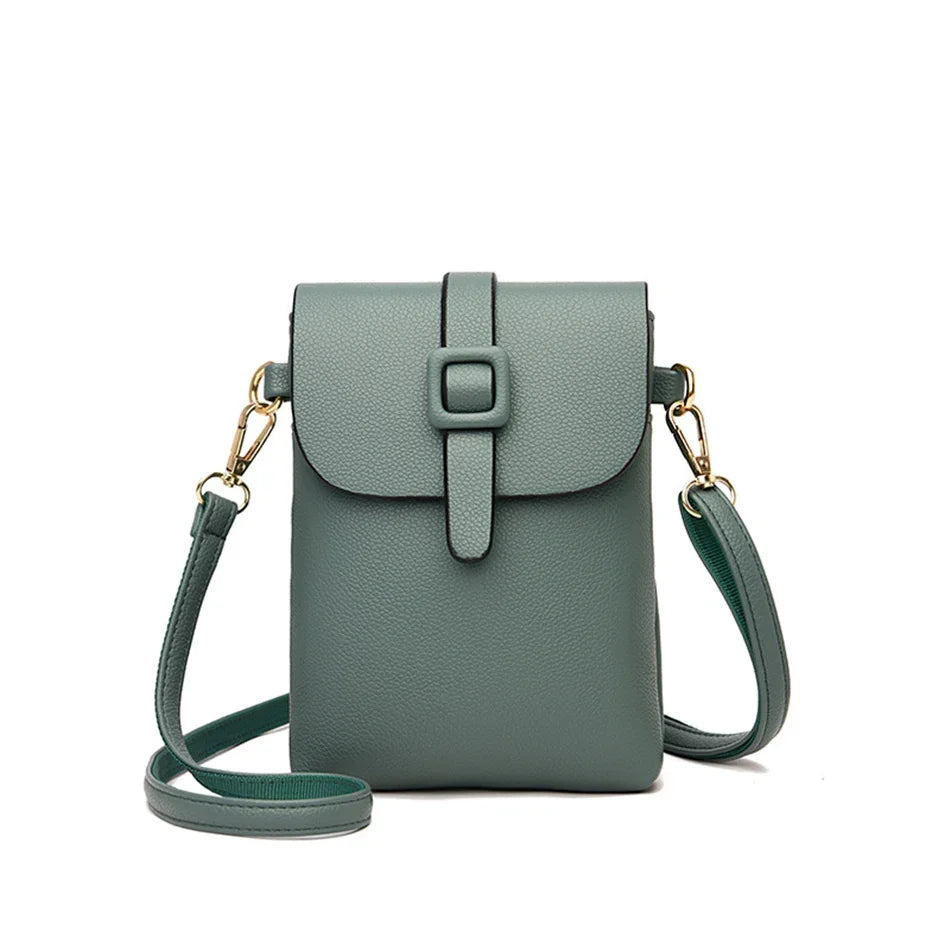 Small Flap Shoulder Bag for Women | Sophisticated Luxury Designer Crossbody | Elegant Quality Mini Messenger Purse & Phone Sac | "Dignified" Soft PU Handbag for Versatile Daily Styling Luxegan