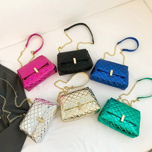 Chic Glitter PU Leather Shoulder Bag | Sparkly Y2K Aesthetic Tote Handbag | Fashionable Flap Crossbody Commuting Bag | Trendy Underarm Cell Phone Bag for Women Luxegan