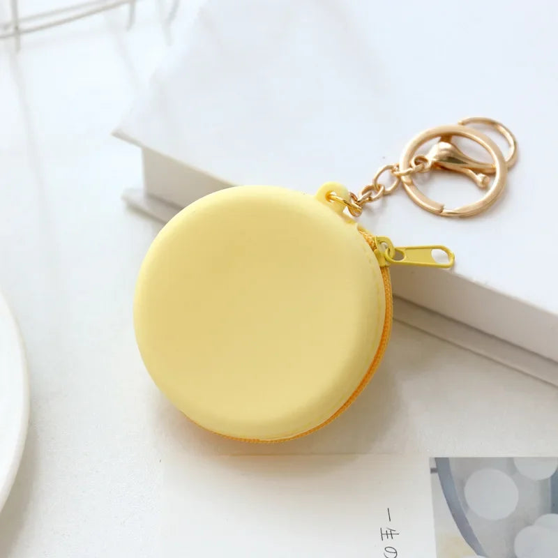 Cute Women Coin Wallet Pendant Keychain | Silicone Round Coins Bag Small Girls Key Bag | Mini Purse Kid Gift Luxegan