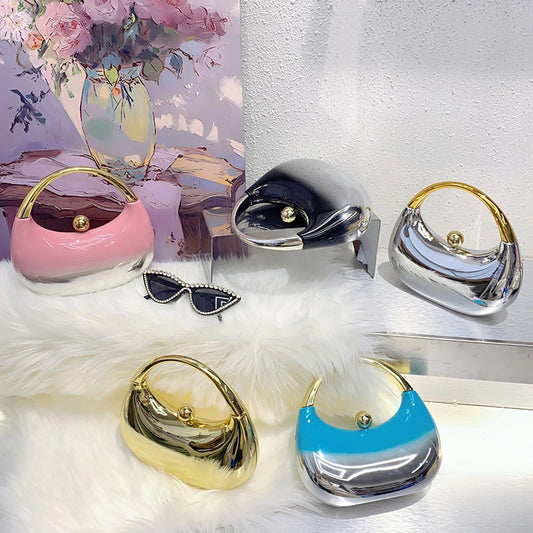 Luxury Shell Clutch | Hard Acrylic Evening & Wedding Bag Luxegan