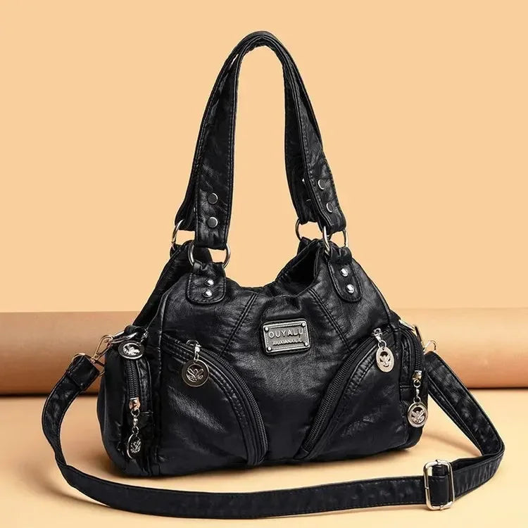 Luxury Structured Square Crossbody | Hard PU Leather Shoulder Bag Luxegan