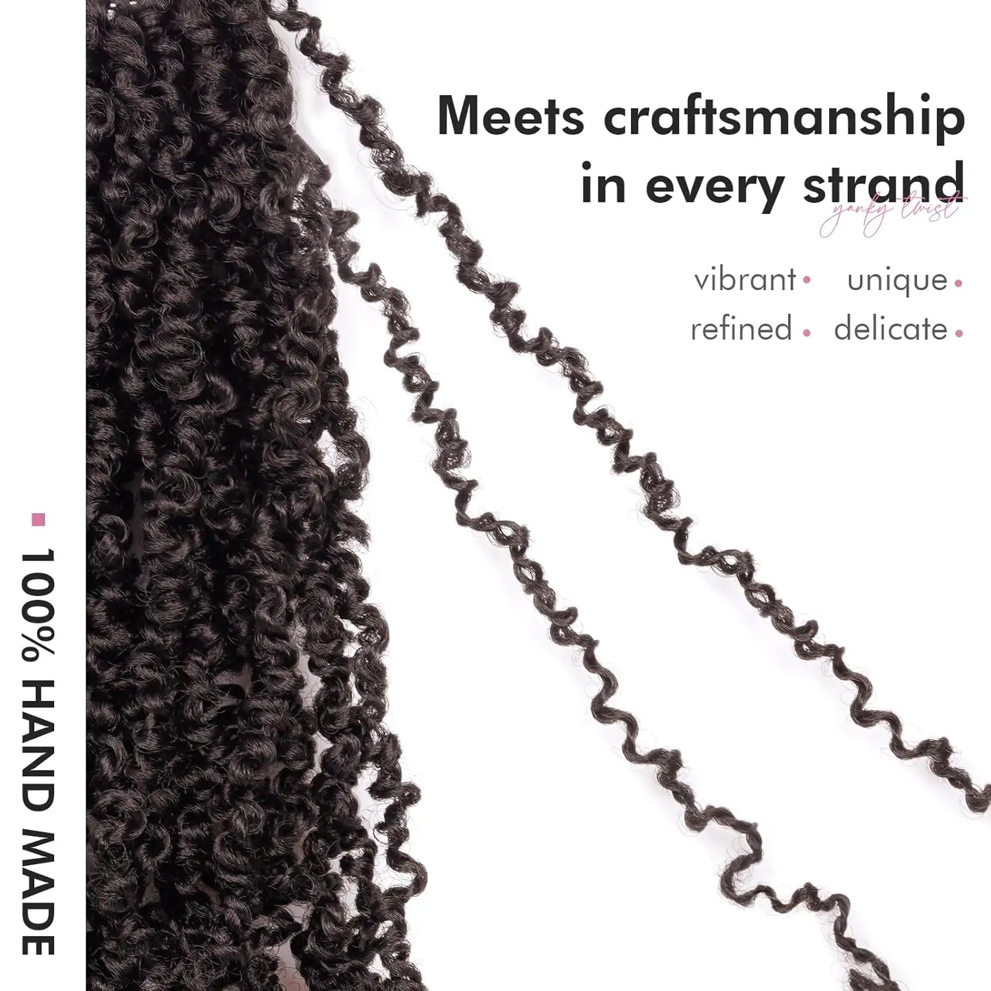 Yanky Twist Crochet Hair – Fluffy Pre-Looped Spring Mini Twist & Passion Twist Braiding Hair - view 4
