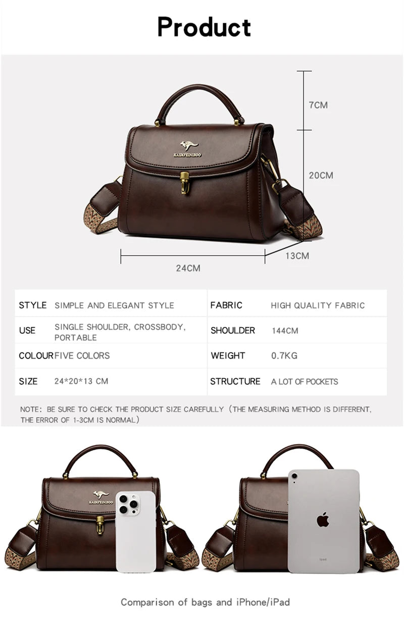 High Quality Leather Shoulder Crossbody Bags for Women 2024 Ladies Luxury Designer Fashion Handbags Female Messenger Sac A Main