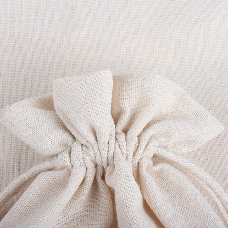 LOGO Custom Cotton Drawstring Bags | 10/20pcs Personalized Anti-Dust Storage Pouches | Eco-Friendly Gift Packaging for Home, Parties, Eid, Easter, and Christmas Luxegan