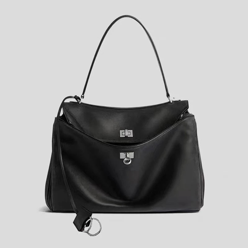 Rodeo Large Capacity Commuting Tote | Premium Soft Leather Kelly Bag | Fashion Travel Crossbody & Business Briefcase for Women Luxegan