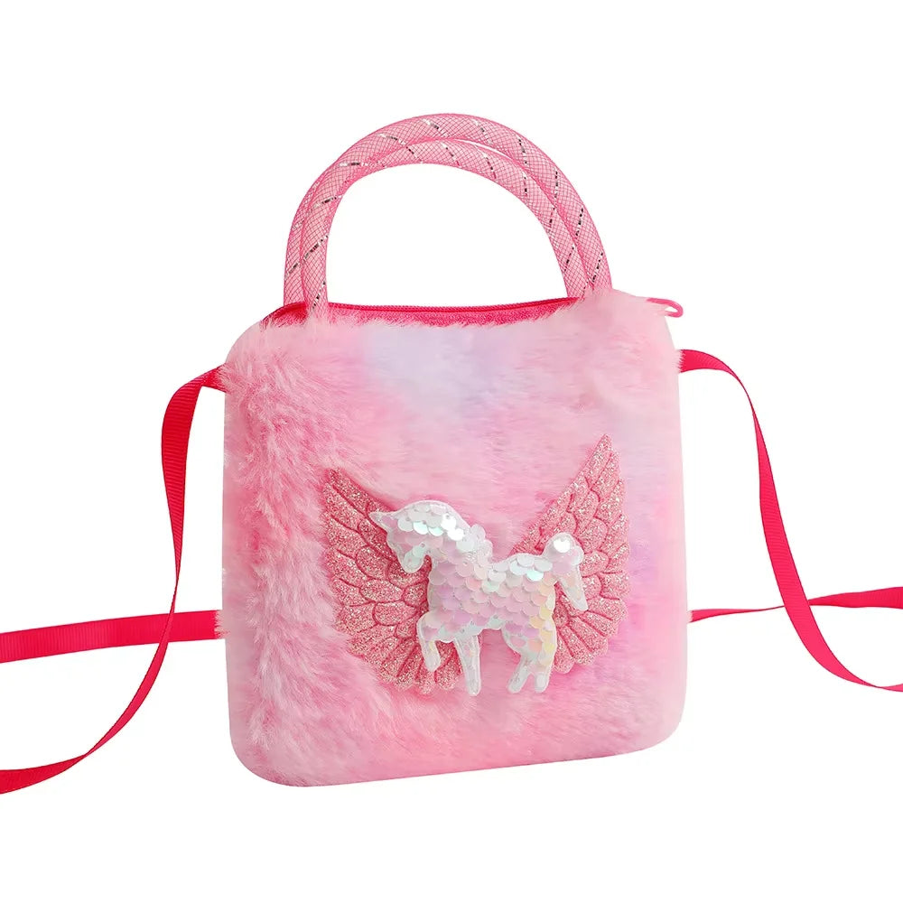 Cute Cartoon Unicorn Mini Handbag for Little Girls | Lovely Winged Horse Kids' Small Storage Bag | England Style Toddler Wallet & Crossbody | Magical Birthday Party Gift Luxegan