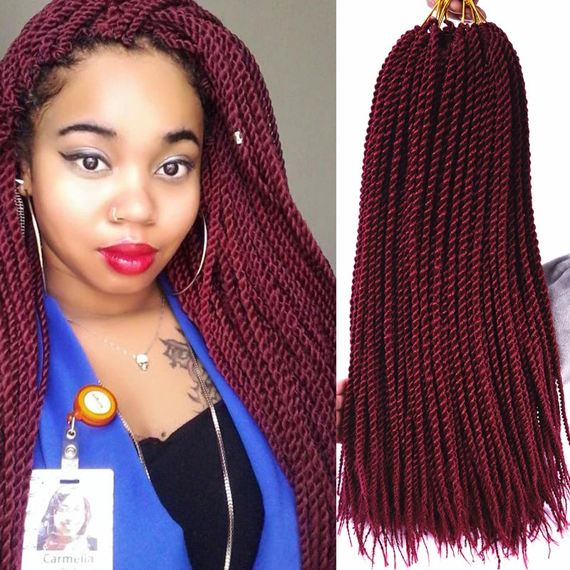 Full Star Senegalese Twist Crochet Braids | 30 Strands/Pack | Ombre Colors Luxegan
