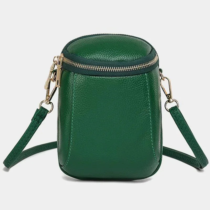 New Mini Cross-body Texture Top Layer Cowhide Shoulder Bag for Women | Fashion High Quality Soft Genuine Leather Mobile Phone Bag Luxegan