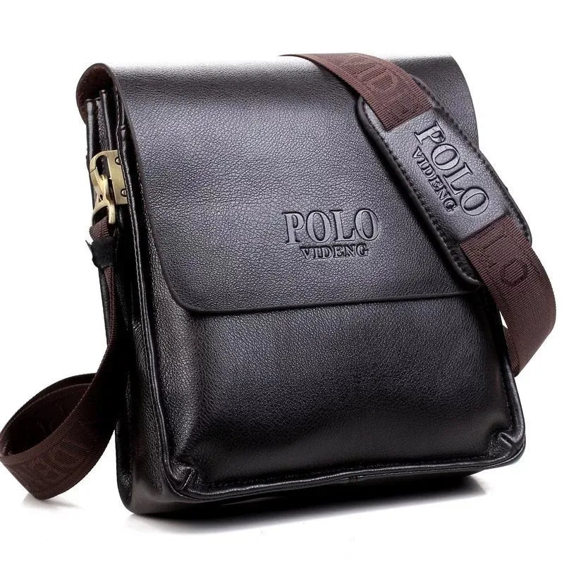 New Men’s Vertical Business Shoulder Bag | Premium TPU Waterproof Crossbody Satchel | Sophisticated POLO Style Document Bag | Professional Casual Messenger for Work & Travel Luxegan