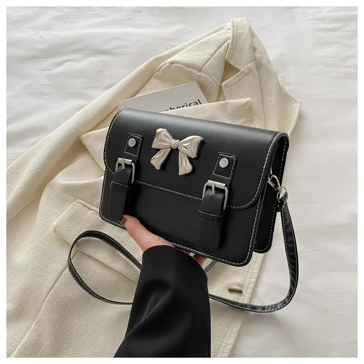 Fashion Square Small Crossbody Bags | Bowknot Decor Flap Shoulder Bag (For Summer Travel & Daily Use) Luxegan