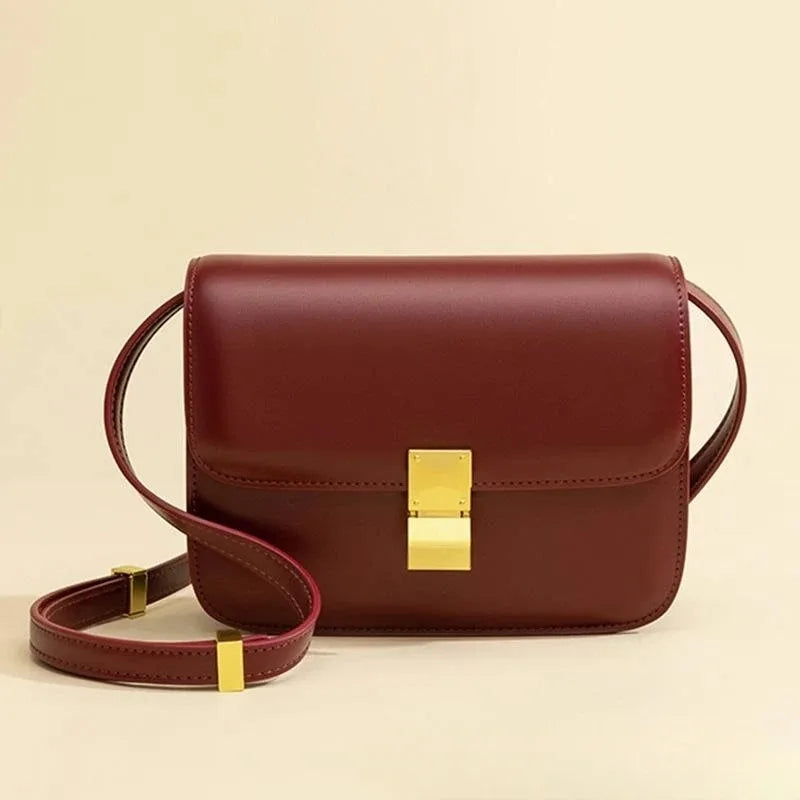 Luxury Leather Satchel | Soft Crossbody with Metal Buckle Luxegan