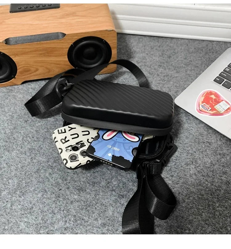 PU Leather Solid Box Bag | Soft Lightweight Casual Unisex Messenger Bag Luxegan