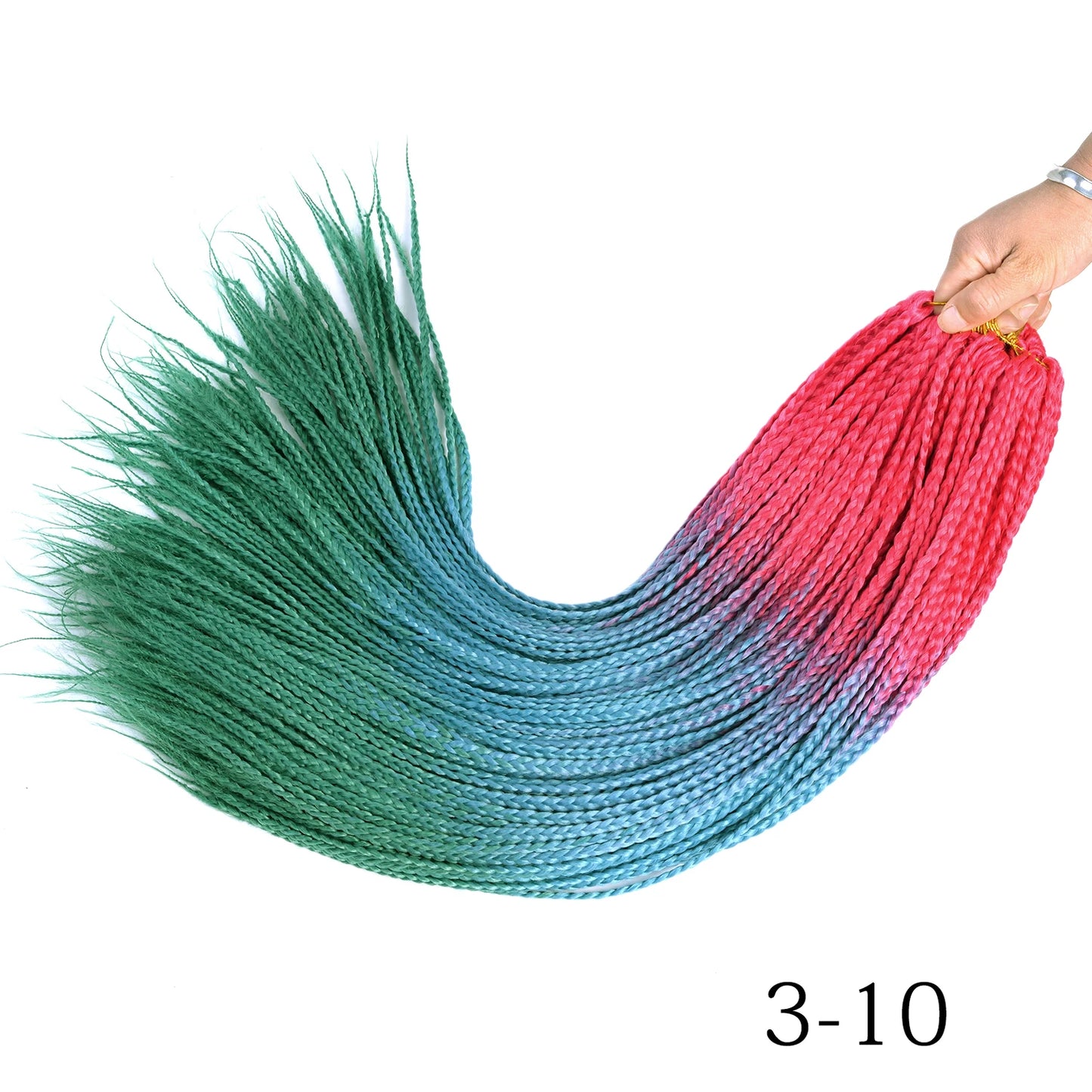 Ombre Box Braids Crochet Hair Extensions – Synthetic Straight Braiding Hair 14"/18"/24" | 22 Strands/Pack