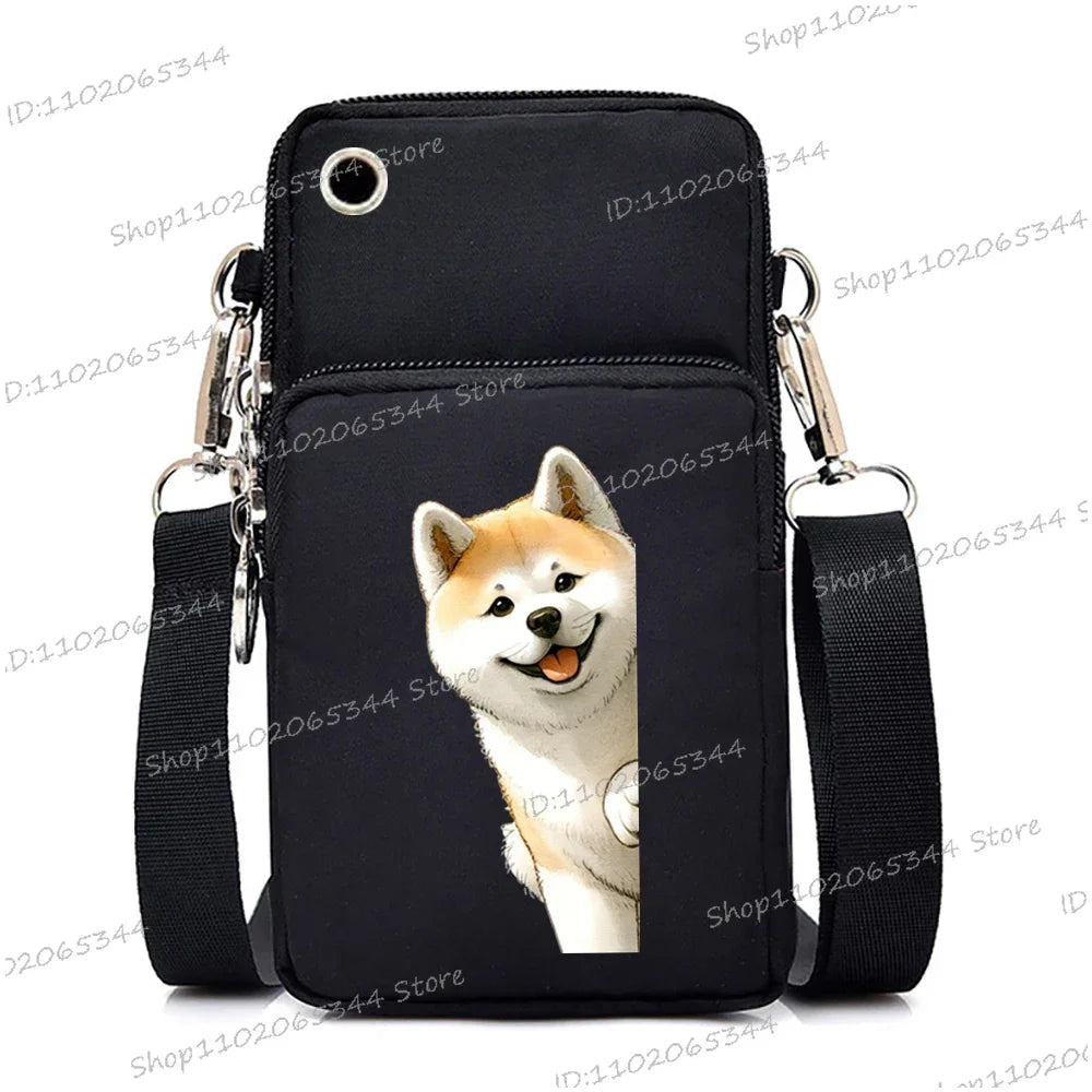 Funny Anime Dog Print Mobile Phone Bag | Unisex Crossbody & Handbag Luxegan