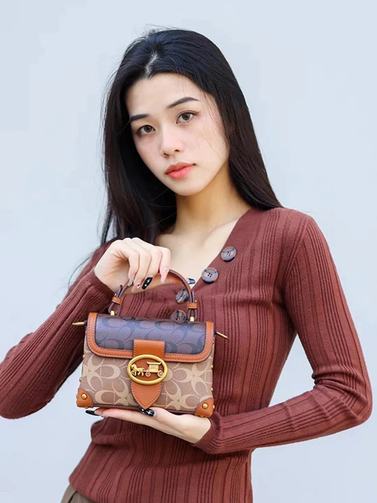 Brand Premium Graffiti Box Small Square Bag | Designer Autumn & Winter Satchel Handbag | Fashionable PVC Single Shoulder Crossbody Bag | Trendy Women’s Streetwear Purse (Model 8099) Luxegan