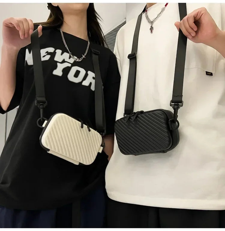 PU Leather Solid Box Bag | Soft Lightweight Casual Unisex Messenger Bag Luxegan