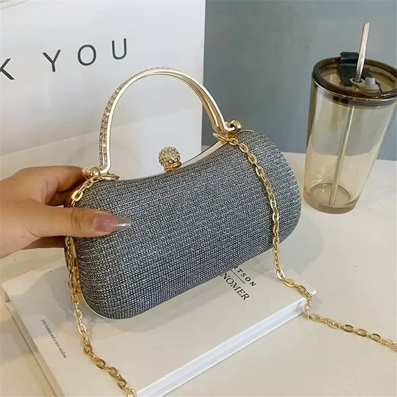 Luxury Shiny Rhinestone Chain Evening Bag | Perfect for Formal Events Luxegan