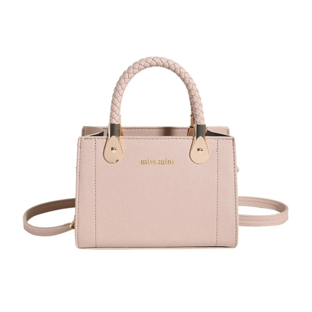 Light Luxury PU Leather Shoulder Bag | Korean Style Ladies' Mini Crossbody | Large Capacity Small Square Handbag | Trendy Polyester Tote Bag for Women and Girls Luxegan