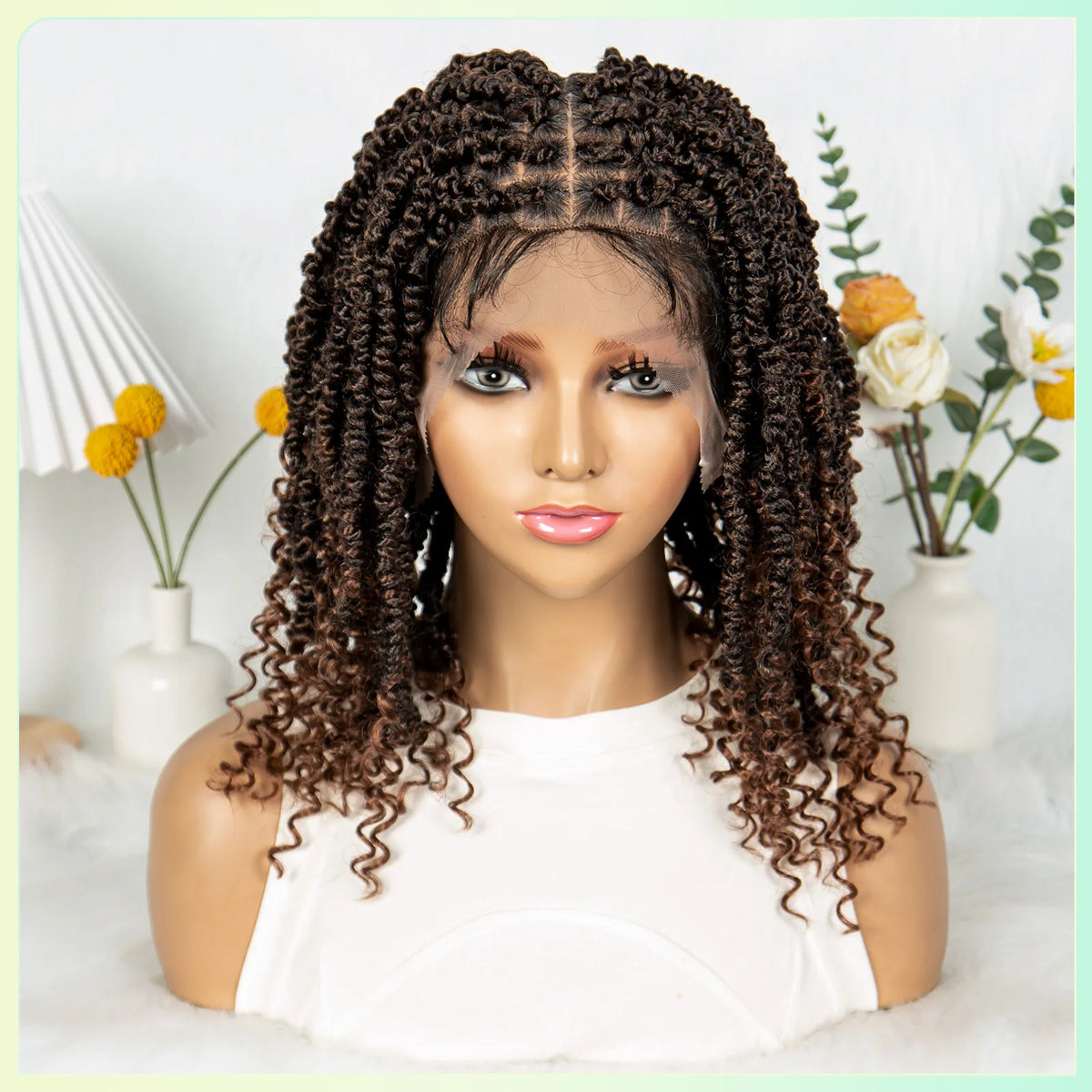 14 Inch Twisted Knotless Box Braids Wig | Full Lace | Baby Hair