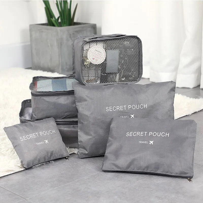 6-Piece Travel Storage Bag Set | Portable Luggage Organizer & Packing Cubes Luxegan