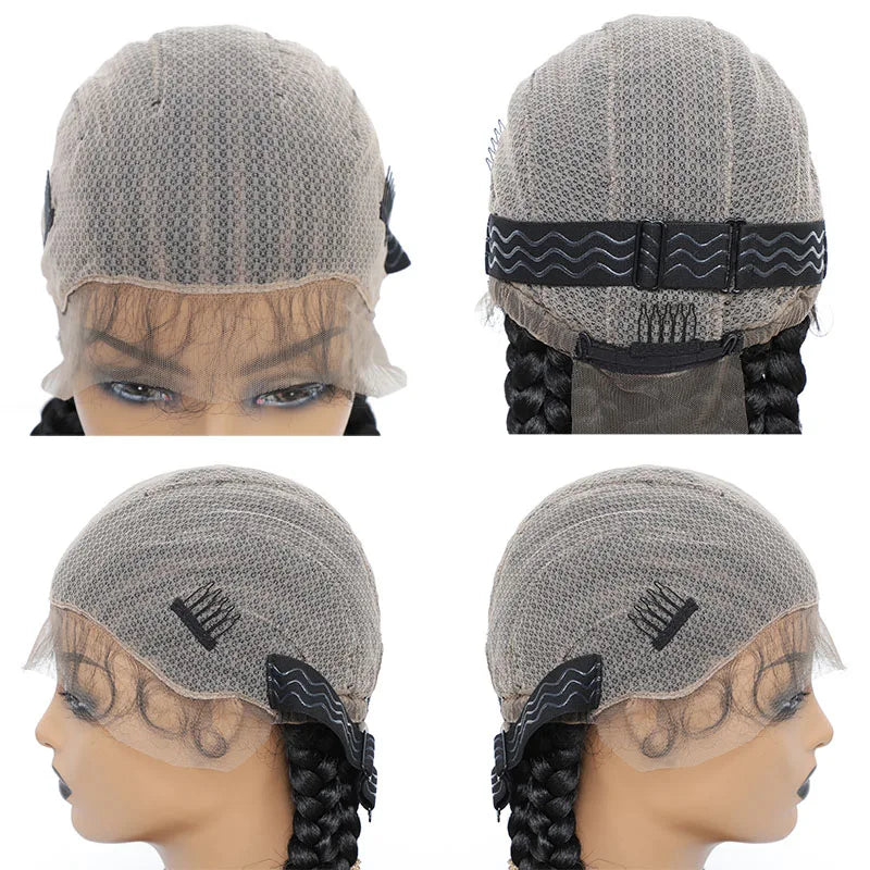 36 Inch Jumbo Knotless Box Braid Cornrow Wig | Full Lace