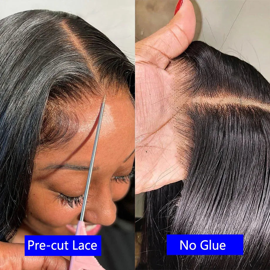 Glueless "Wear & Go" Straight Wig | Sophisticated 13x6 HD Transparent Lace Frontal | Elegant Brazilian Human Hair Full Frontal | "Dignified" 26+ Inch Remy Hair for Radiant Versatile Styling Luxegan