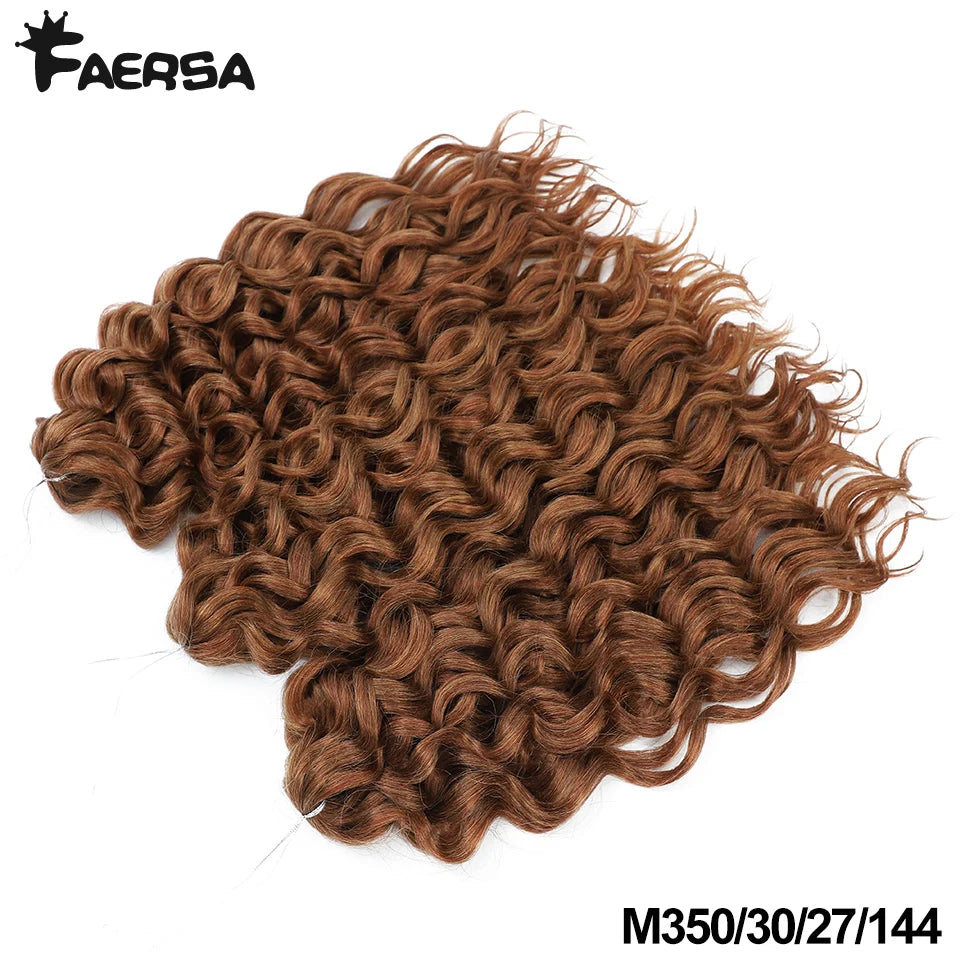 Deep Wavy Crochet Braiding Hair | Body Wave Synthetic Curly Hair Extensions 18" & 24"